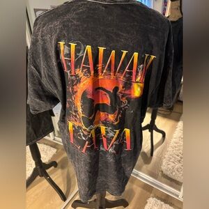 Hawaii Lava Volcano Faded black T shirt